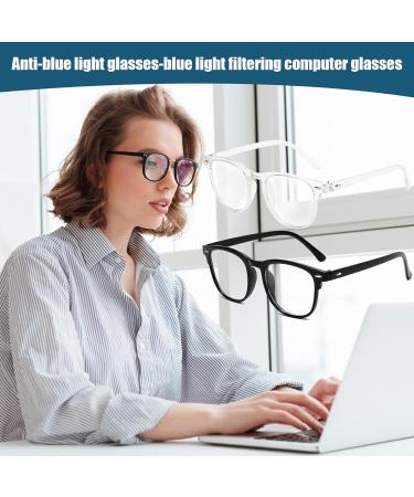 Buy 2-Piece Unisex Blue Light Filter Glasses - Anti-Glare Computer & Gaming Glasses with Case - Reduce Visual Fatigue - Buy Online on GoSupps.com