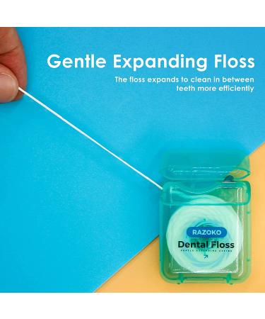 Coconut Oil Dental Floss 55 Yards 4 Count - Mint Flavored Expanding Floss for Wide Spaces - Buy Online on GoSupps.com