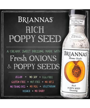Briannas Poppy Seed Dressing 12 fl oz - Shop the Best Salad Dressing Online! - Buy Online on GoSupps.com