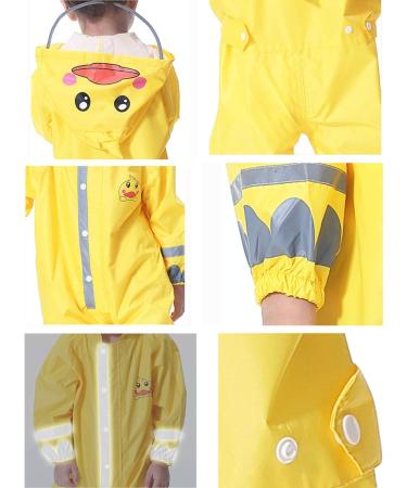 De feuilles Kids Yellow Duck Button Rain Suit | Waterproof Hooded Jumpsuit 7-9 Years - Buy Online on GoSupps.com