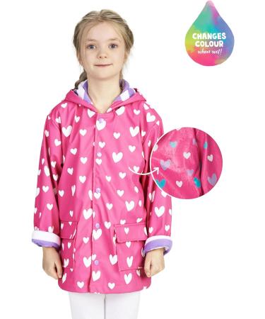 Hatley Girls' Sweethearts Colour Changing Raincoat - Size 10 Years - Buy Online on GoSupps.com