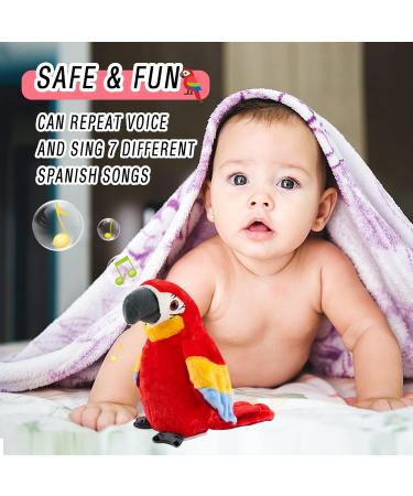 Surplex Sound Repeating Parrot Plush Interactive Toy with Waving Wings | Electronic Record Bird Toy for Kids & Baby | Stuffed Animal Educational Toy for Birthday & Xmas - Buy Online on GoSupps.com