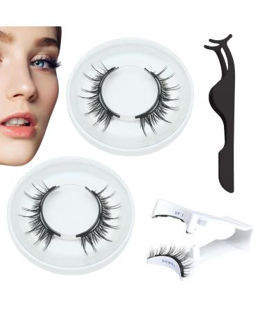 2 Pairs Magnetic Eyelashes Magnetic Lashes Magnetic Eyelashes Natural Look with Applicator Reusable Fake Lashes No Glue Fluffy False Eyelashes