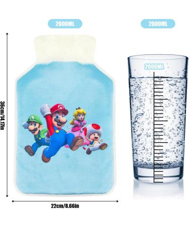 Super Mario Kids Hot Water Bottle with Cover - 2L Cute Hot Water Bag for Pain Relief & Hand Warmer - Washable Cover - Perfect Gift for Women, Children, and Friends - Buy Online on GoSupps.com