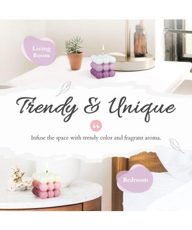 Pink & Purple Bubble Candle with Bath Bombs Set for Women - 2 Decorative Cube Candles & Bathbomb Gift Set - Buy Online on GoSupps.com