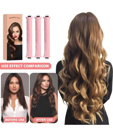 Shop Heatless Curls Band - 3 Piece Set for Overnight Curls | Perfect for All Hair Types | Pink Curlers Without Heat - Buy Online on GoSupps.com