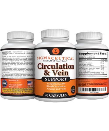 Diosmin Leg Vein Support Supplement - 90 Capsules - Circulation Vein & Varicose Vein Treatment - Buy Online on GoSupps.com
