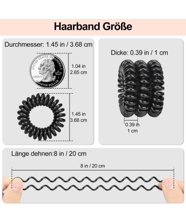 Jesslab Spiral Hair Gum - 20 No-Damage Ponytail Holders & Hair Jewelry for Girls & Women - Black - Buy Online on GoSupps.com