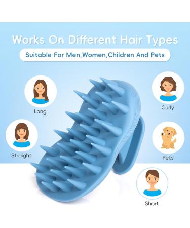 Hair Scalp Massager Shampoo Brush Set - 2pcs Silicone Scalp Scrubber for Dandruff Removal & Hair Growth - Waterproof (Blue+Orange) - Buy Online on GoSupps.com