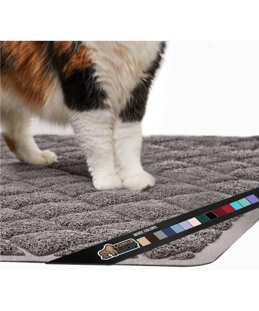 Gorilla Grip Thick Cat Litter Trapping Mat, Less Waste, Traps Mess from Box for Cleaner Floors, Stays in Place for Cats, Soft on Kitty Paws, Easy Clean, Large Size, Pet Accessories, Durable Backing Large (35" x 23") Gray