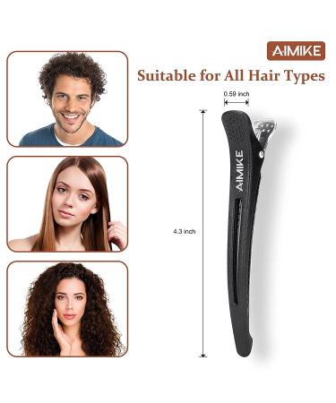 AIMIKE 4pcs Non-Slip Hair Clips for Styling & Sectioning | Salon Quality Duckbill Clips - White & Black - Buy Online on GoSupps.com