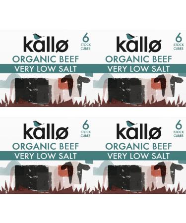 Kallo Very Low Salt Beef Stock Cubes 6x8g (4 Pack Bundle)