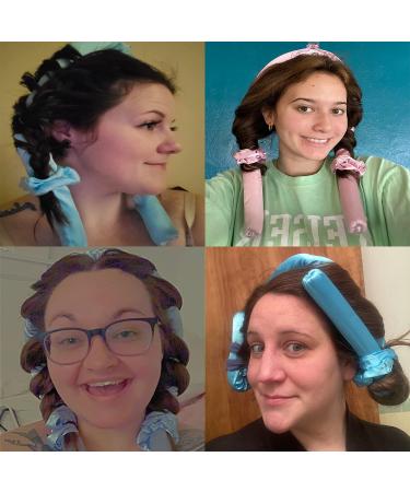 Locken Sponge - H tzlos Curling Sponge Curlers for Overnight Curls | Heatless Curling Iron Headband & Silk Straps - Create Beautiful Curls While You Sleep - Blue - Buy Online on GoSupps.com