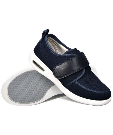 Unisex Diabetic Shoes Mens Womens Adjustable Edema Swollen Orthopedic Slippers Lightweight Extra Wide Sandals Breathable Hospital Shoes Elder 43EU/Lable45 Blue