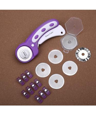 45mm Fabric Cutter Set  Rotary Cutter Tool Kit with 6 Replacement Rotary Blades  Quilting Rotary Cutter with Safety Lock Ergonomic Classic Comfort Loop for Crafting Sewing Quilting (Purple) - Buy Online on GoSupps.com