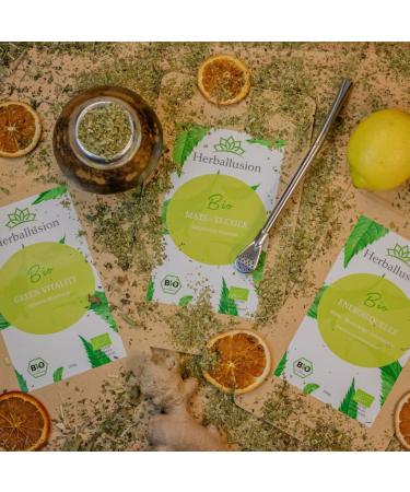 Herballusion Mate Power Bundle Premium Organic Tea Gift Set - 3 x 100g Organic Loose Tea with Measuring Spoon - Buy Online on GoSupps.com