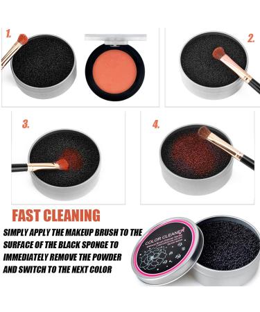 Brush Cleaning Sponges & Tool - Quick Color Change Reusable Makeup Brush Cleaner - 6-Man Cleaning Sponge & 2-Person Storage Box - Buy Online on GoSupps.com