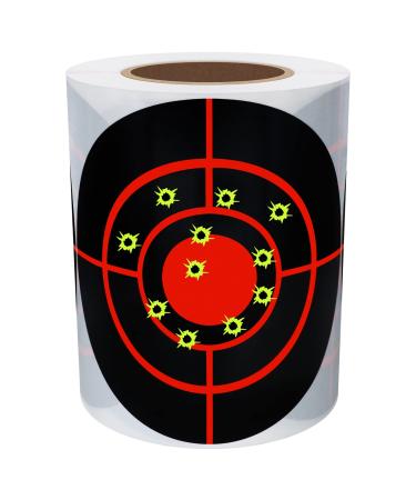 Hybsk Splatter Target Stickers 4 inch Reactive Targets for Shooting with Fluorescent Yellow Impact, Shooting Targets for BB Pellet Airsoft Guns (4 inch,Red) 4 inch Red