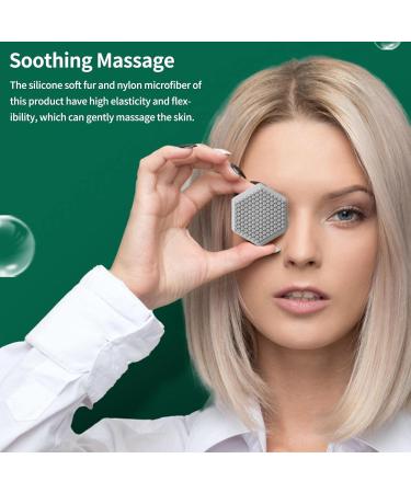 Silicone Facial Cleansing Brush - Silicone Face Scrubber Exfoliator with Handle Rubber Face Scrubber Face Wash Brush Facial Cleansing Brush Handheld Face Exfoliator Brush for Women Grey - Buy Online on GoSupps.com