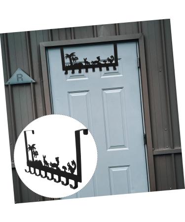 Alipis Over Door Towel Bar Black Towel Holder 5 Hooks Hangers Door Hooks Hook up Wrought Iron Clothes Hook - Buy Online on GoSupps.com