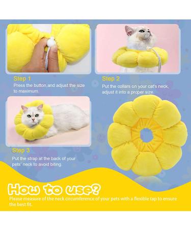 HYLYUN Cute Sun Flower Cat Recovery Collar - Adjustable E-Collar for Surgery Recovery - Buy Online on GoSupps.com