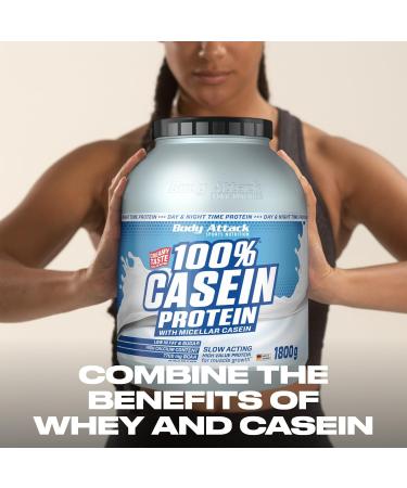 Body Attack 100% Casein Protein Vanilla Cream - 1.8 kg | High-Quality Muscle Building Supplement - Ideal for Long-Term Protein Care - Buy Online on GoSupps.com
