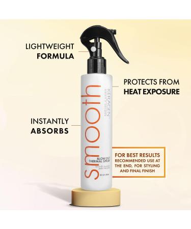 Keragen Heat Protectant Spray 8 Oz - Thermal Styling Spray for All Hair Types - Shiny, Frizz-Free & Smooth Finish - Buy Online on GoSupps.com