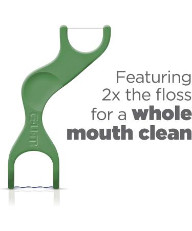 Gum Dual Technique Flosser Picks Complete Whole Mouth Clean Front and Back Reach with Twisted Plaque-Grabbing Floss Fresh Mint Flavour Forest Green 4 Bags X 50ct (200 Flossers) Dual Technique 50 Count (Pack of 4) - Buy Online on GoSupps.com