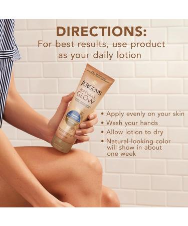 Jergens Natural Glow +Firming Self Tanner Body Lotion Medium to Deep Skin Tone Sunless Tanning Moisturizer with Collagen and Elastin Helps to Visibly Reduce Cellulite 7.5 Oz Pack of 2 - Buy Online on GoSupps.com
