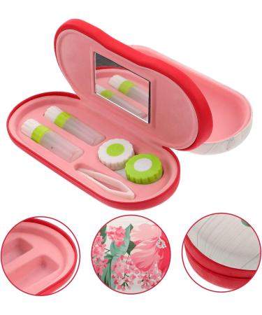 Homsfou 2-in-1 Double-Lodged Glasses Case | Red Leather PU Cover for Reading Glasses & Contact Lenses - Perfect Travel Accessory - Buy Online on GoSupps.com