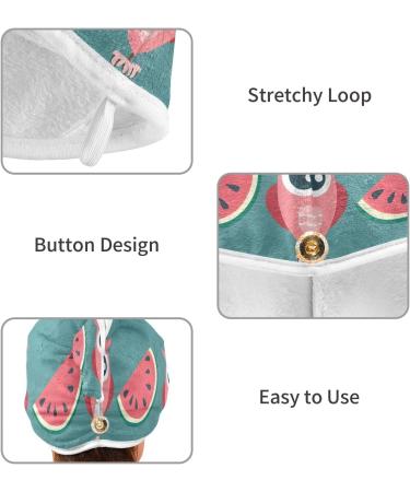 Cute Owl Watermelon Hair Towel 2 Pack - Super Absorbent Quick Dry Hair Turbans for Women & Girls - Buy Online on GoSupps.com