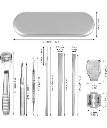 Bestomrogh 5 Foot Razor & Pedicure Set - Professional Corneal Foot Fish Fork with 10 Replacement Blades & Case - Ideal for Smooth Healthy Feet - Buy Online on GoSupps.com