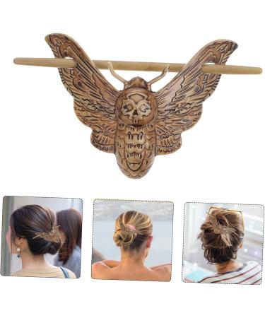 Ipetboom Retro Hair Sticks Moth Hairpin Muffin Plastic Dome Miss Retro Hair Styling Pin - Buy Online on GoSupps.com