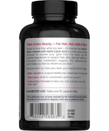 NeoCell Biotin Complex Hair Skin & Nails | 90 Capsules | with BioActive Keratin Peptides and Alpha Lipoic Acid | Radiance-Infused Formula - Buy Online on GoSupps.com