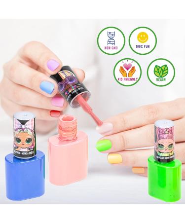 L.O.L Surprise! Tie-Dye Nail Art Set - 19-Piece Non-Toxic Nail Polish & Accessories for Kids (Ages 5+) - Perfect for Slumber Parties & Mani/Pedi Days - International Shipping Available - Buy Online on GoSupps.com