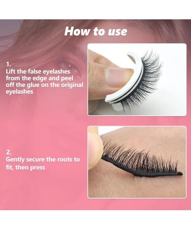 Vordpe 1 Pair Reusable Self-Adhesive Eyelashes No Glue Natural 3D Curling Easy to Wear Waterproof False Eyelashes (Flying) - Buy Online on GoSupps.com