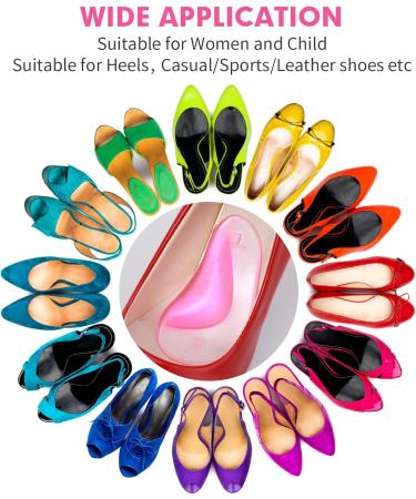 SIBBA 6 PCs Gel Foot Vault Insole - Orthopedic Silicone Inserts for Plantar Fasciitis | Comfort High-Heel Support | 3 Pairs - Pink - Buy Online on GoSupps.com