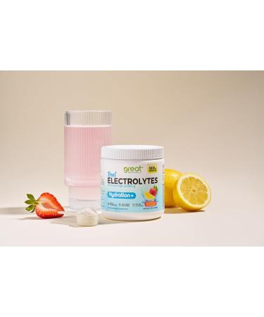 Electrolytes Powder Hydration | Real Food High potency | Strawberry Lemonade 30 Servings | High potency Electrolyte powder | Hydration drink mix | Electrolyte Supplement Potassium Magnesium Calcium - Buy Online on GoSupps.com