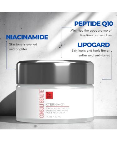 Consult Beaute XTERNA-Q Anti-Aging Universal Day and Night CoQ10 Cream Face Moisturizer and Serum for Dry Skin DUO - Peptide Q10, Niacinamide - Restore Skin Barrier - Visibly Reduce Lines & Wrinkles - Buy Online on GoSupps.com
