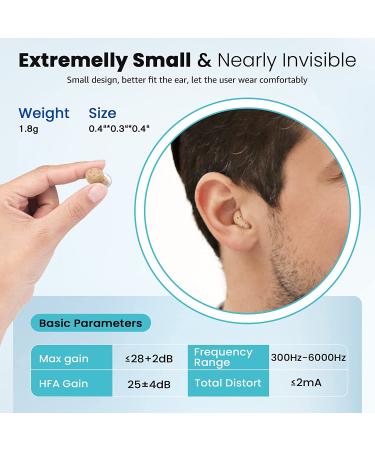 iBstone Rechargeable Mini Hearing Aid for Seniors with Noise Reduction - Portable Charging Case - Beige (Pair) - Buy Online on GoSupps.com