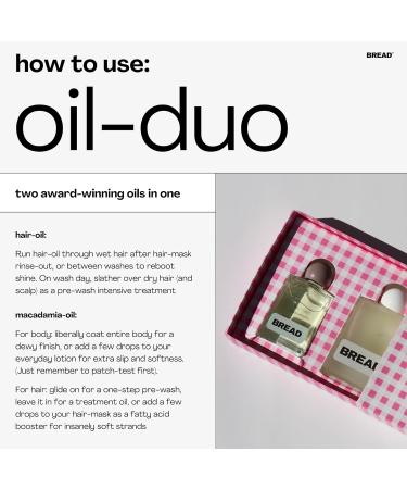 Shop Bread Oil Duo - Award-Winning Hair Care Set with Macadamia | Vegan & Cruelty-Free | Silicone-Free | International Shipping - Buy Online on GoSupps.com