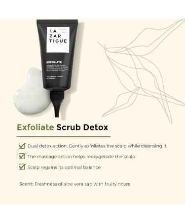 LAZARTIGUE EXFOLIATE Oxygenating Detoxifying Scalp Scrub. Balancing Clarifiying Gel with Jojoba Beads and Fruit Acids to Gently Exfoliate Cleanse and Stimulate Microcirculation. Vegan. 75ml - Buy Online on GoSupps.com