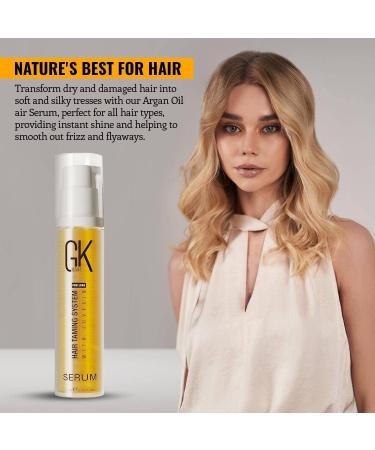 GK HAIR Global Keratin Moisturizing Shampoo Moisturizing Conditioner pH+ Clarifying Shampoo 300 ml and serum pack of 2 10 ml Organic oil extracts - Buy Online on GoSupps.com