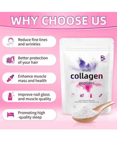 Multi Collagen Protein Powder Non GMO Hydrolyzed Collagen Powder 1lb - Type I II III V X with with Biotin Hyaluronic Acid Vitamin C Easy Dissolve for Women & Men (1 lb) - Buy Online on GoSupps.com