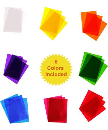 Hygloss 96 Pack Colored Cellophane Sheets - 8.5x11 Inch Transparent Paper for Crafts - Blue, Red, Green, Orange, Pink, Yellow - Plastic Cellophane Wrap - Buy Online on GoSupps.com