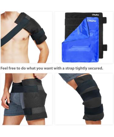Ohuhu Large Reusable Gel Ice Pack - Hot & Cold Therapy for Injuries - XL Blue Cold Pack - Buy Online on GoSupps.com