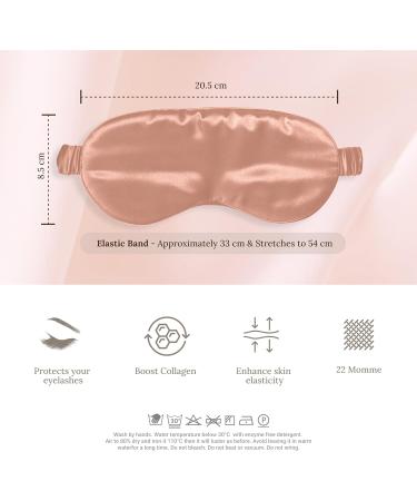 SILKSLEEK 22 Momme Pure Mulberry Silk Sleep Mask in Rose Gold | 100% Pure Silk Filled Eye Mask | Super Soft & Comfortable | Blackout Eye Mask for Sleeping | Travel Essentials | Gift Box Included - Buy Online on GoSupps.com