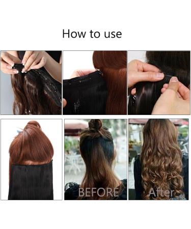 Hair Extensions Synthetic Hair Extensions 24Inch Hair ExtensionsLong Wavy Women Clip In One Piece Hair Extensions Black Brown Fake clip Hairpiece for women Hair Pieces(Ash blonde) 24inches Ash blonde - Buy Online on GoSupps.com