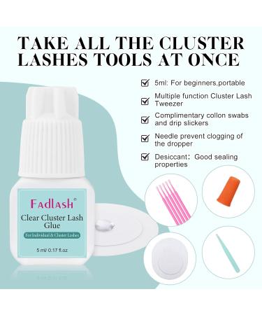 Cluster Lash Glue for Beginners - 3-5S Fast Drying Long Lasting Waterproof Eyelash Extension Glue (5ml) - Perfect for DIY Self Application - Buy Online on GoSupps.com