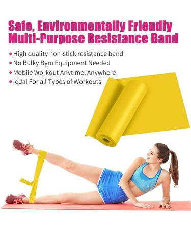 Buy Resistance Bands - 2m Professional Latex Elastic for Home & Gym | Upper & Lower Body Training Physical Therapy Yoga & Pilates - Yellow/Pink - Buy Online on GoSupps.com